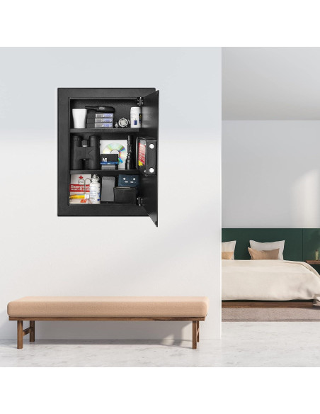 Caja Fuerte de Pared Biométrica Barska AX12038 con Estantes