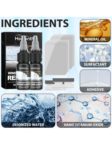 Kit de Reparación de Grietas en Parabrisas Yicengy 2PCS