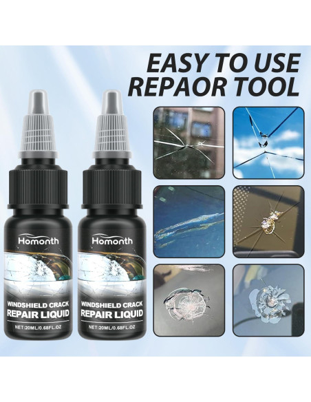 Kit de Reparación de Grietas en Parabrisas Yicengy 2PCS