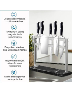 Soporte Magnético para Cuchillos YIIYIIN con Base de Mármol 2