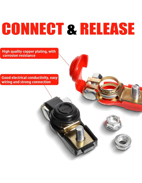 Abrazaderas de Terminales de Batería Frienda 6 Pcs Cobre 12V/24V