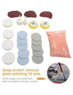 Kit de Pulido de Vidrio Tookie 34 Piezas - Polvo y Almohadillas 2