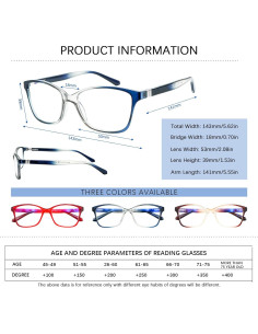 Paquete de 3 Gafas de Lectura Progresivas STASTEND con Filtro UV 2