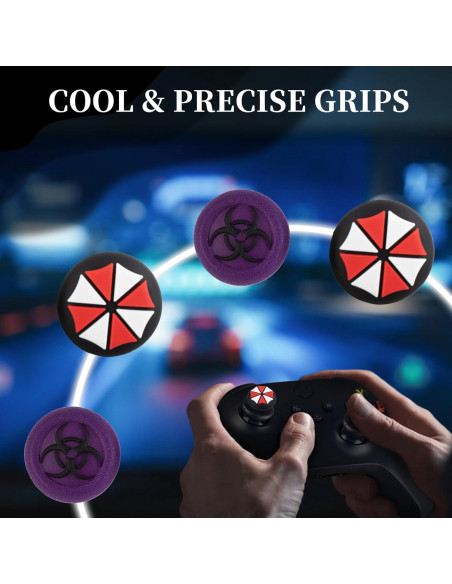 Extensor de Thumbstick PlayRealm x2 y Grip de Pulgar x4 para Xbox