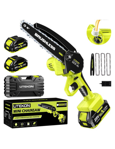 Mini Motosierra Eléctrica LITEKON 20V 1000W 6" Batería 4000mAh