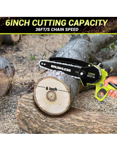 Mini Motosierra Eléctrica LITEKON 20V 1000W 6" Batería 4000mAh