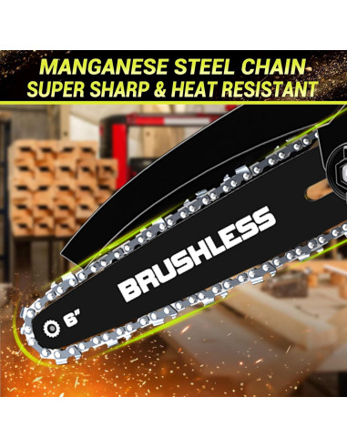 Mini Motosierra Eléctrica LITEKON 20V 1000W 6" Batería 4000mAh