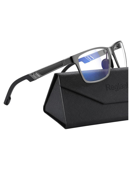 Gafas de luz azul bloqueadoras metálicas A01 gris 2590