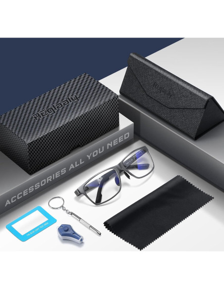 Gafas de luz azul bloqueadoras metálicas A01 gris 2590