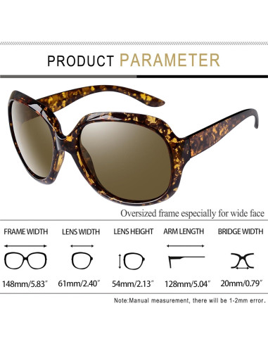 Gafas de sol grandes Joopin polarizadas UV400 para mujer