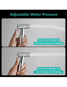 Bidet Pulverizador de Mano BARROCK con Manguera Ajustable Cromo 2