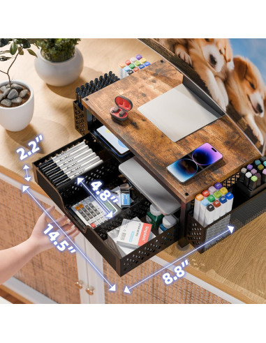 Soporte para Monitor de Madera Simple Trending con Cajón Marrón