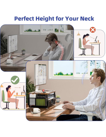 Soporte para Monitor de Madera Simple Trending con Cajón Marrón