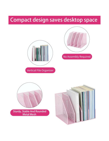 Organizador de Archivos AUPSEN Rosa - 4 Soportes de Malla