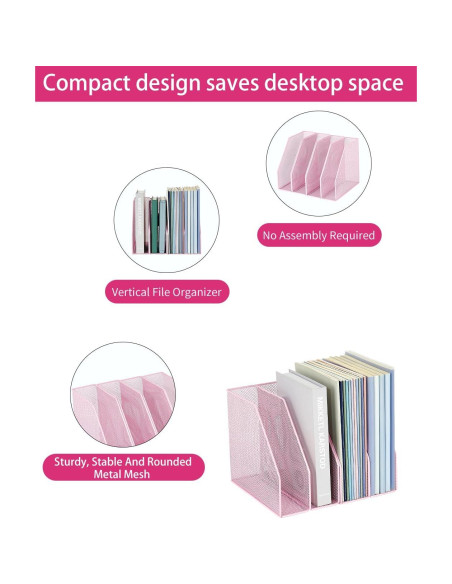 Organizador de Archivos AUPSEN Rosa - 4 Soportes de Malla