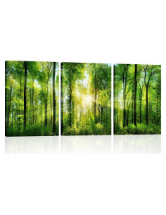 Arte de Pared del Bosque HLJ - 3 Paneles Lienzo 50x75 cm