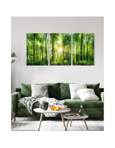 Arte de Pared del Bosque HLJ - 3 Paneles Lienzo 50x75 cm 2