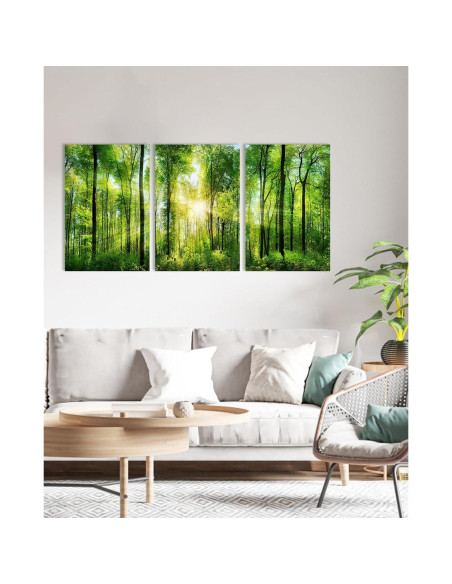 Arte de Pared del Bosque HLJ - 3 Paneles Lienzo 50x75 cm
