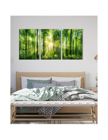 Arte de Pared del Bosque HLJ - 3 Paneles Lienzo 50x75 cm