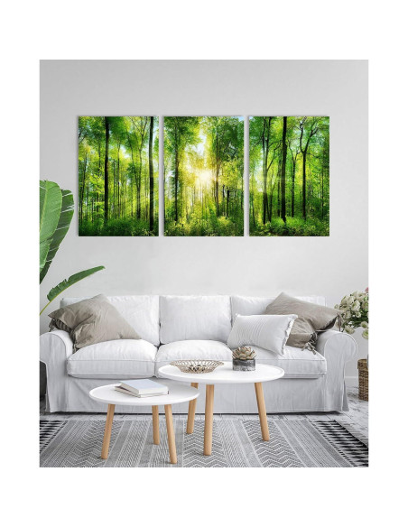 Arte de Pared del Bosque HLJ - 3 Paneles Lienzo 50x75 cm