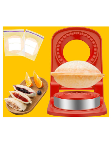 Cortador y Sellador de Sándwich GLSY Rojo - Sin Corteza, 16.6x12.2 cm