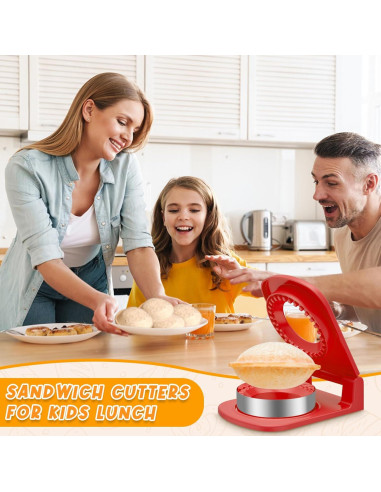 Cortador y Sellador de Sándwich GLSY Rojo - Sin Corteza, 16.6x12.2 cm