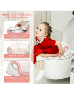 Asiento de Entrenamiento para Baño Maliton Rosa 2 en 1 2