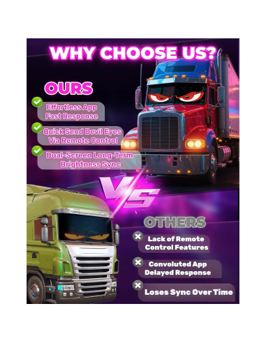 Ojos LED del Diablo YOUBISON 2PCS 58x13 cm Multicolor