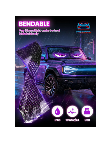 Ojos LED del Diablo YOUBISON 2PCS 58x13 cm Multicolor