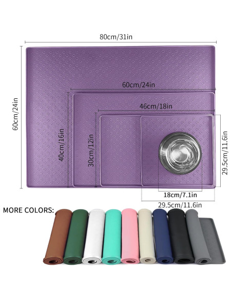 Alfombrilla de Comida para Perros Ptlom 80x60 cm Impermeable
