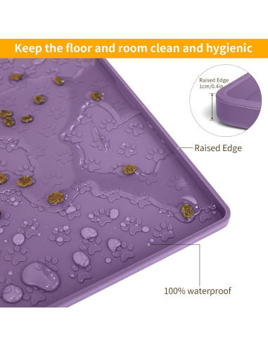 Alfombrilla de Comida para Perros Ptlom 80x60 cm Impermeable