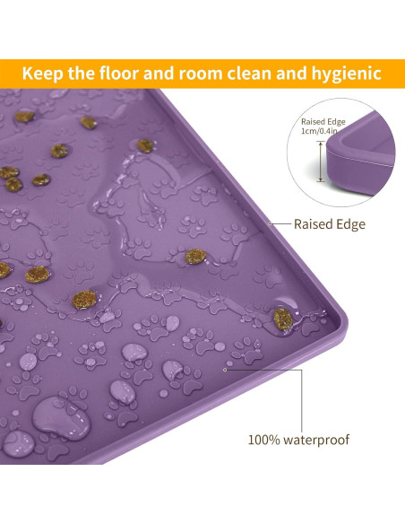 Alfombrilla de Comida para Perros Ptlom 80x60 cm Impermeable