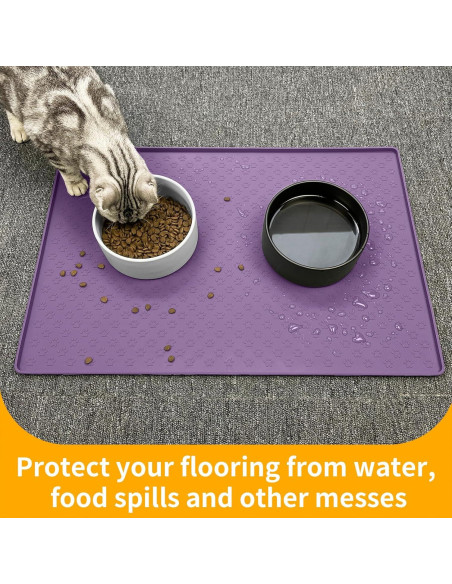 Alfombrilla de Comida para Perros Ptlom 80x60 cm Impermeable