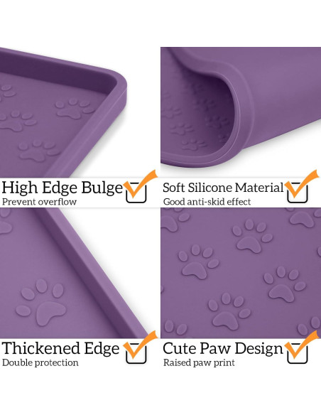 Alfombrilla de Comida para Perros Ptlom 80x60 cm Impermeable