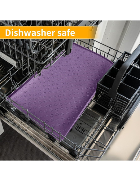 Alfombrilla de Comida para Perros Ptlom 80x60 cm Impermeable