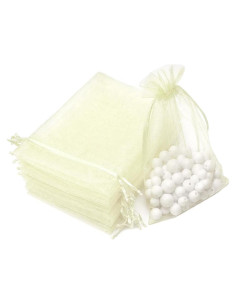 Bolsas de Organza Beige 50Pcs 13x18cm AKStore con Cierre