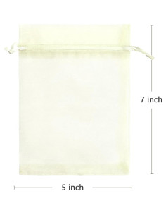 Bolsas de Organza Beige 50Pcs 13x18cm AKStore con Cierre 2
