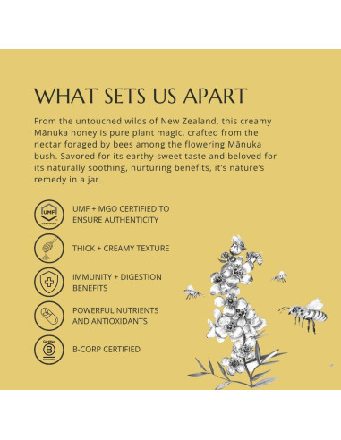 Miel Mnuka Cruda BeeNZ UMF 10+ 250g - Pura y Natural