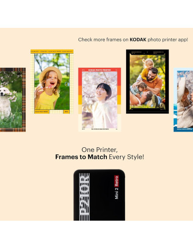 Impresora de Fotos Portátil KODAK Mini 2 Retro 5.3x8.6 cm