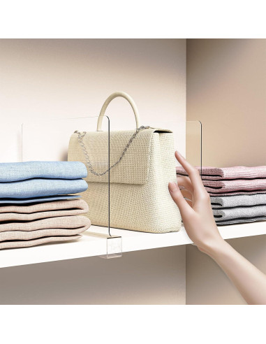 12 Organizadores de Divisores de Estante Ginbel Direct Acrílico