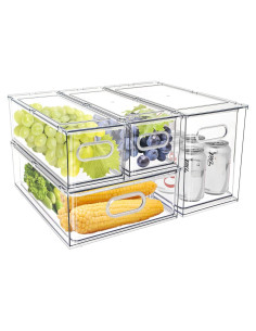 Contenedores Apilables Mano 4 Pack para Refrigerador 86.3x64.5x27.9 cm