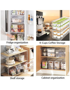 Contenedores Apilables Mano 4 Pack para Refrigerador 86.3x64.5x27.9 cm 2