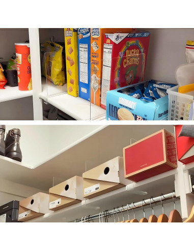 12 Organizadores de Divisores de Estante Ginbel Direct Acrílico