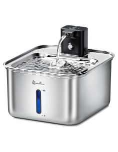 Fuente de Agua Inalámbrica para Gatos DownyPaws 3L Acero Inoxidable