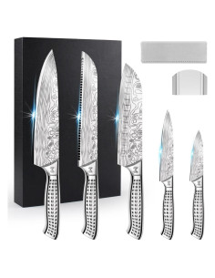 Juego de cuchillos de cocina Meleho 7 piezas acero inoxidable