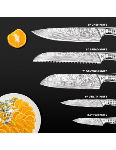 Juego de cuchillos de cocina Meleho 7 piezas acero inoxidable