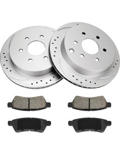 Kit de Freno Trasero KAX con Rotores Perforados y Pastillas Cerámicas 2