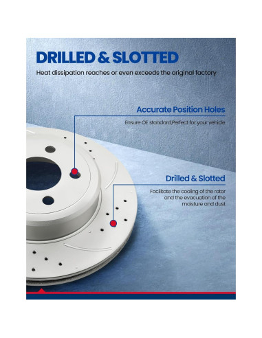 Kit de Freno Trasero KAX con Rotores Perforados y Pastillas Cerámicas