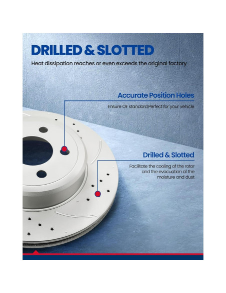 Kit de Freno Trasero KAX con Rotores Perforados y Pastillas Cerámicas