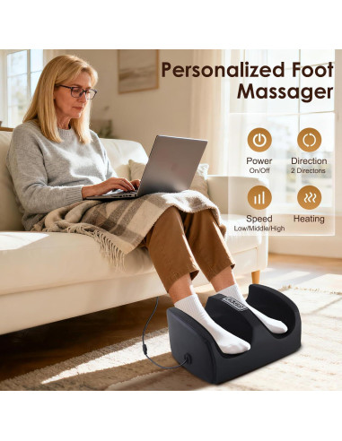 Masajeador de pies eléctrico CCHYF con calor y rodillos